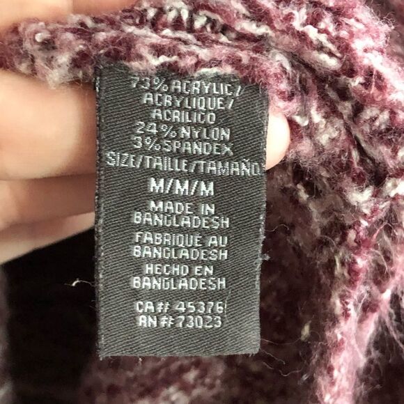 suzy Shier Size Med Pink/White High Neck Knit Sweater - Picture 5 of 5